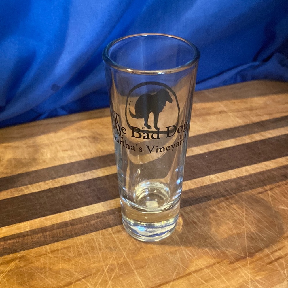 The bad dog shot glass